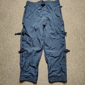 Vintage NESI AG Pants Men L Blue Nylon Mesh Lined Zipper Vented Y2K Rave Gear